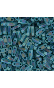 Miyuki quarter tila 5x1.2mm beads - Matted transparent teal ab QTL-2405FR